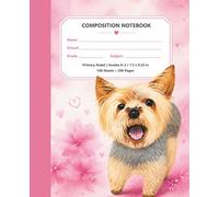 Happy Charlie Composition Notebook: Primary Ruled Notebook for Kids in Grades K-2 | 7.5 x 9.25 in | 200 Pages
