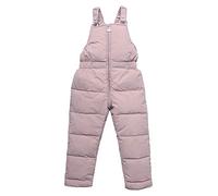 Happy Cherry - Bebé Pantalones de Peto Overol Invierno Niño Niña Unisex Mono de Acolchada sin Mangas para Esquí Al Aire Libre Infantil Overalls Pantalón Largo de Tirantes - 6-12 Meses - Rosa