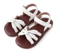 Happy Cherry - Bebé Sandalias Planas de Princesa Verano Niña Zapatos Niñas Infantil con Suela Goma Cómoda Transpirable - EU 26 - Blanco