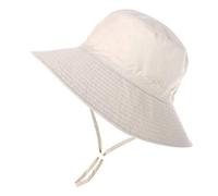 Happy Cherry - Bebé Sombrero con ala Verano para Niños Niñas Infantil Gorra de Pescador Cordón Ajustable Estampado Lindo Bucket Hat Protección Solar para Playa Viajes Beige - 6-36 Meses