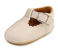 Happy Cherry Bebé Zapatos Niños Niñas Primeros Pasos Zapatillas Recién Nacido Antideslizante Unisex Infantil Zapatos Deportivas Cuero PU con Velcro 6-12 Meses