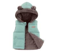 Happy Cherry - Chalecos Acolchados Niño Niña Invierno Chaqueta Acolchado sin Mangas Niñas Niños Chaleco Grueso con Capucha con Forro Cálido Infantil para Escuela Deportes - 4-5 Años - Verde