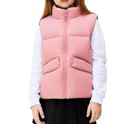 Happy Cherry - Chalecos Invierno Infantil Niños Chaqueta sin Mangas Cálido para Primavera Otoño Niño Niña Chaleco Acolchado Cuello Levantado para Escuela Deportes Al Aire Libre - 140-146 - Rosa