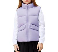 Happy Cherry - Chalecos Invierno Infantil Niños Chaqueta sin Mangas Cálido para Primavera Otoño Niño Niña Chaleco Acolchado Cuello Levantado para Escuela Deportes Al Aire Libre - 140-146 - Púrpura