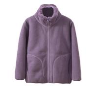 Happy Cherry - Chaqueta de Vellón Polar Infantil Cálido de Vestir para Niño Niña Fleece Niños Chaquetas de Polar Invierno Fleece Abrigo Térmico Mangas Largas Cuello Levantado Chicos - 128-134 - Morado