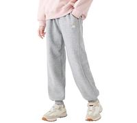 Happy Cherry - Infantil Niño Pantalones de Jogging Acolchados Invierno Pantalón de Chándal Cálido Deportivo Jogger Niña con Forro Polar Grueso Ropa Caliente con Cintura Elástica - Gris - 128-134