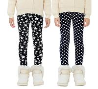 Happy Cherry Leggings Térmicos Algodón Forros para Niñas Pantalones Largos Grueso Cálido Forrado Caliente Jeggings Paquete de 2