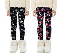 Happy Cherry Leggings Térmicos Algodón Forros para Niñas Pantalones Largos Grueso Cálido Forrado Caliente Jeggings Paquete de 2