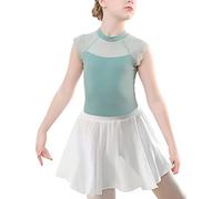Happy Cherry Maillot de ballet para niña, traje de ballet con falda para niños, manga corta, body de baile, algodón, ropa de ballet, adolescentes, traje de gimnasia para 3 - 16 años, Falda de gasa de