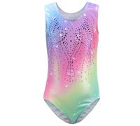 Happy Cherry Maillot de Gimnasia Niñas Leotardo de Danza Clásico sin Manga Body de Ballet Transpirable Ropa de Una Pieza Gimnástica Actuación, 9-10 Años