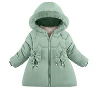 Happy Cherry - Niña Abrigo Grueso con Forro Polar Cálido Bebé Chaqueta Invierno con Capucha para Niñas Infantil Chica Ropa Acolchado Encapuchada para Escuela Nieve Al Aire Libre - 3-4 Años - Verde