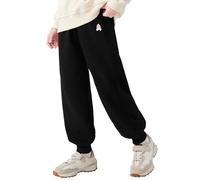 Happy Cherry - Niña Pantalones Cálidos de Jogging Invierno con Forro Polar para Escuela Jogger Niño Pantalón de Chándal Grueso Acolchado Infantil para Escuela Nieve Aire Libre - Negro - 140-146