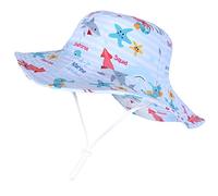 Happy Cherry - Niño Sombrero con ala Verano para Bebés Niñas Infantil Gorro Pescador Protección Sol Estampado Tiburón Primavera Bucket Hat para Playa Viajes Vacaciones - Azul Claro - 4-6 Años