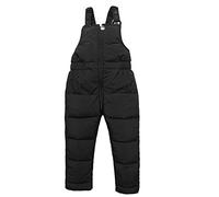 Happy Cherry - Overol Invierno Bebé Niño Niña Mono Nieve Overalls Acolchado sin Mangas Pantalón Largo de Tirantes Grueso Pantalones de Peto Caliente para Esquí Nieve - 18-24 Meses - Negro