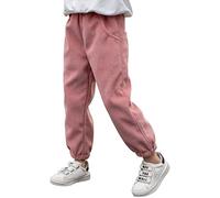 Happy Cherry - Pantalones Casuales Niño Niña Pantalones Largos Infantil Pantalón de Pana Invierno con Cintura Elástica para Primavera Otoño - 6-7 Años - Rosa
