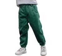 Happy Cherry - Pantalones de Pana Infantil Pantalones Casuales Invierno Niño Niña Pantalón Largo Deportivo con Cintura Elástica para Primavera Otoño - 5-6 Años - Verde