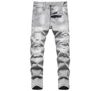 Happy Cherry Pantalones Vaqueros Largos Niños Vaqueros de Mezclilla Rasgados Jeans Cómodos Ajustados a la Moda para Verano Primavera Otoño, 11-12 Años