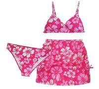 Happy Cherry - Tankini Niña Bikini Bañador Natación Bebé Niñas Traje de Baño Verano para Playa Surf Infantil Chica Set con Triángulo Bikini Falda Braguita Conjunto de Ropa de Baño - 10-11 Años