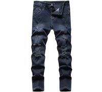 Happy Cherry Vaqueros Rotos Niños Denim Pantalones Skinny Jeans Moda con Bolsillos Pantalón Largo Azul Vintage para Niños 9-10 Años