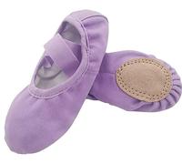 Happy Cherry Zapatillas de ballet para niña, suela de piel dividida, zapatos de danza, ballet, entrenamiento, zapatos de baile, talla 25-35 EU, 02 púrpura, 29 EU