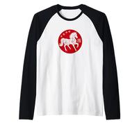 Happy Chinese New Year Art 2026 Red Round Year of The Horse Camiseta Manga Raglan