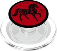 Happy Chinese New Year Art 2026 Red Round Year of The Horse PopSockets PopGrip para MagSafe