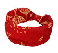 Happy Chinese New Year - Diademas anchas para mujer, turbante suave, antideslizante, elástica, para yoga, entrenamiento, diadema con nudos cruzados
