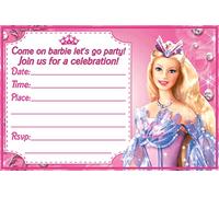 HAPPY CHOICES Tarjetas de invitación de Barbie - 20 invitaciones de relleno para niños cumpleaños fiesta y fiesta temática, 10 x 15 cm, estilo postal
