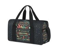 Happy Christmas - Bolsa deportiva de lona para fin de semana de Navidad, bolsa de viaje casual, para viajes, gimnasio, para niños, niñas, niños, mujeres y hombres