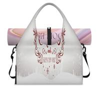 Happy Christmas - Bolsa deportiva de lona para mujeres y hombres, bolsa de fin de semana con compartimento para zapatos, bolsa de hombro para yoga, gimnasio, viajes, color, L, Organizador de bolsas