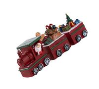 Happy Christmas - Tren en miniatura de Papá Noel, regalo de resina de invierno, arreglo de mesa, decoración de invierno, decoración de escritorio