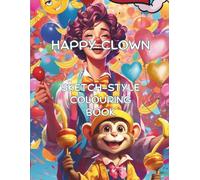 Happy Clown Sketch-Style Colouring Book