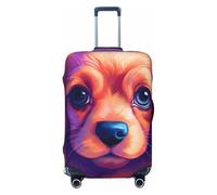 Happy Cocker Spaniel Puppy - Funda elástica para equipaje de viaje, protector de maleta, funda de equipaje impresa antiarañazos, Black, L