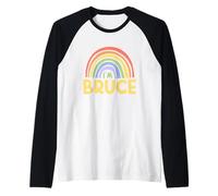 Happy Colorful I'm Bruce Rainbow Pride First Name Camiseta Manga Raglan