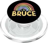 Happy Colorful I'm Bruce Rainbow Pride First Name PopSockets PopGrip para MagSafe