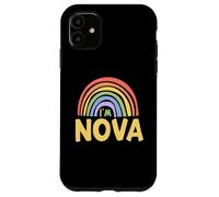 Happy Colorful I'm Nova Rainbow Pride First Name Carcasa para iPhone 11