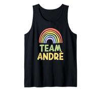 Happy Colorful Team André Rainbow Pride Green Yellow Camiseta sin Mangas