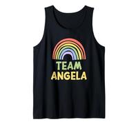 Happy Colorful Team Angela Rainbow Pride Green Yellow Camiseta sin Mangas