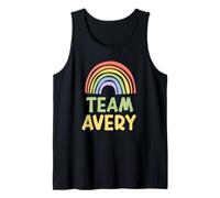 Happy Colorful Team Avery Rainbow Pride Green Yellow Camiseta sin Mangas