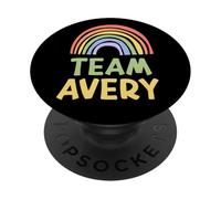 Happy Colorful Team Avery Rainbow Pride Green Yellow PopSockets PopGrip Adhesivo