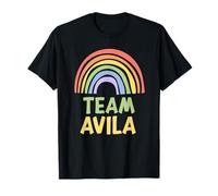 Happy Colorful Team Avila Rainbow Pride Green Yellow Camiseta