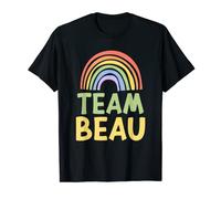 Happy Colorful Team Beau Rainbow Pride Green Yellow Camiseta