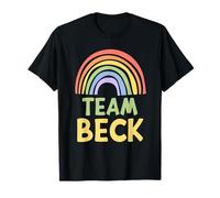 Happy Colorful Team Beck Rainbow Pride Green Yellow Camiseta
