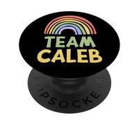 Happy Colorful Team Caleb Rainbow Pride Green Yellow PopSockets PopGrip Adhesivo