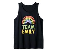 Happy Colorful Team Emily Rainbow Pride Green Yellow Camiseta sin Mangas