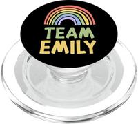 Happy Colorful Team Emily Rainbow Pride Green Yellow PopSockets PopGrip para MagSafe