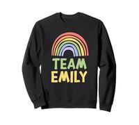 Happy Colorful Team Emily Rainbow Pride Green Yellow Sudadera