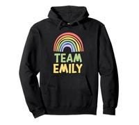 Happy Colorful Team Emily Rainbow Pride Green Yellow Sudadera con Capucha