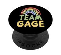 Happy Colorful Team Gage Rainbow Pride Green Yellow PopSockets PopGrip Adhesivo