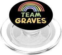 Happy Colorful Team Graves Rainbow Pride Green Yellow PopSockets PopGrip para MagSafe